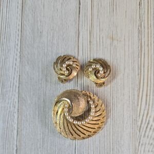 Signed Ultra Brooch & Earring Set